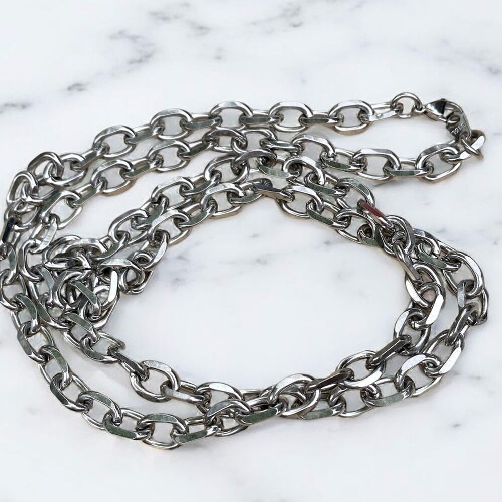 Unisex 30”  Stainless Steel Chain Link Necklace NIB